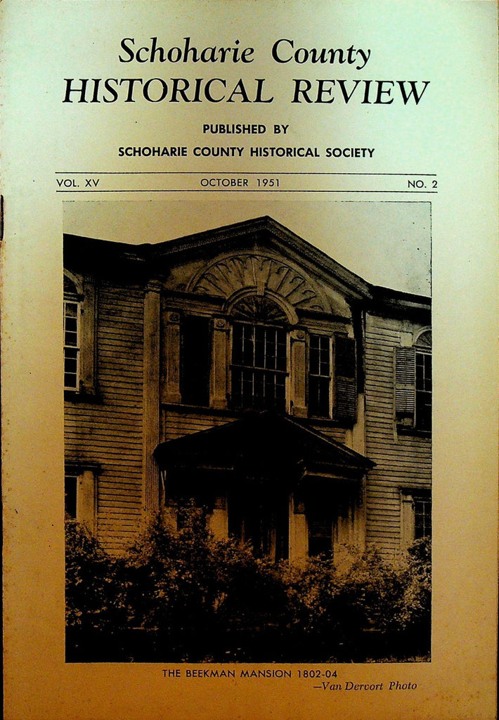 Schoharie County Historical Review NY October 1951 Beekman Mansion0