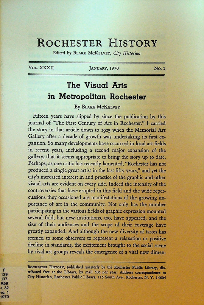 Rochester History NY January 1970 Visual Arts in Metropolitan Rochester0