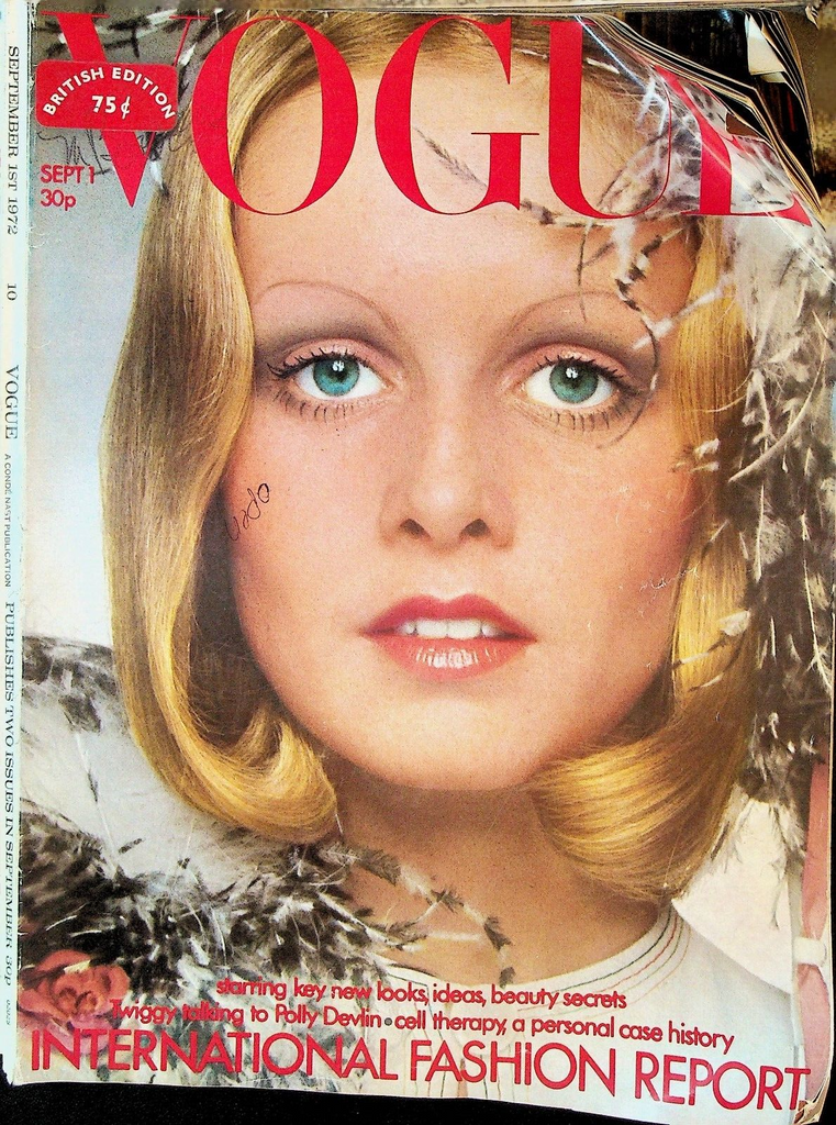 Vogue Magazine September 1 1972 British Edition Twiggy Andy Warhol John Herbert0