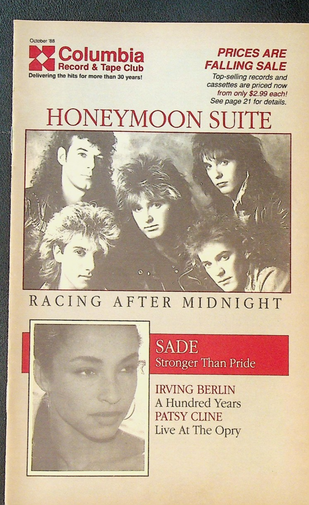 Columbia Record & Tape Club Catalog October 1988 Sade Honeymoon Suite0