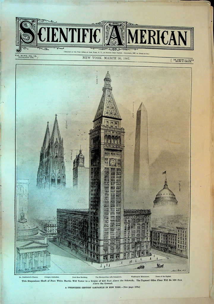 Scientific American March 30 1907 New York City Skyscraper Santos Dumont Plane0