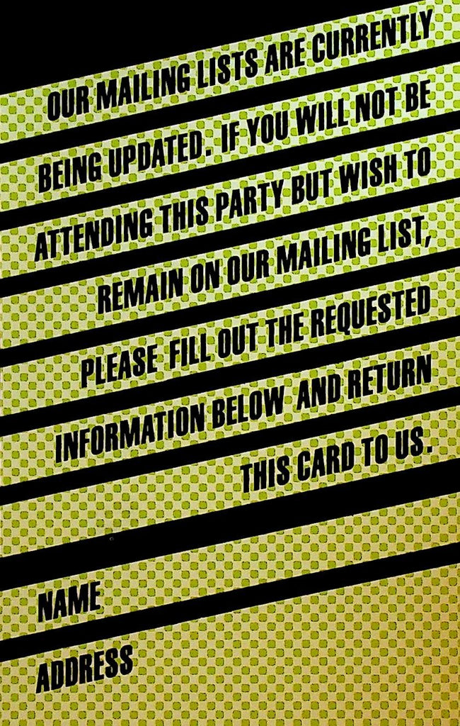 Palladium New York City 1986 Postcard Updating Mailing List0