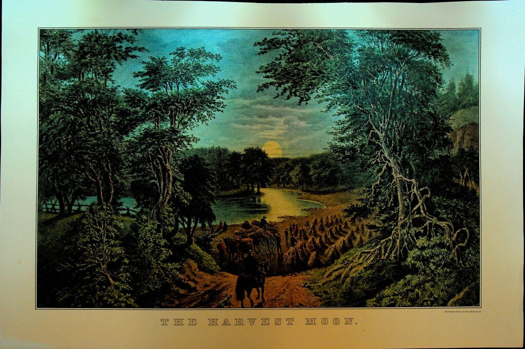 Currier & Ives Calendar Topper 1968 The Harvest Moon