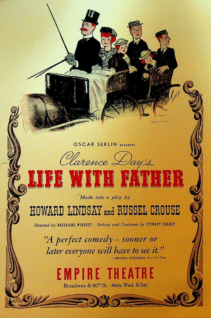 Clarence Day Life With Father Ad Handbill Empire Theatre Broadway NYC0