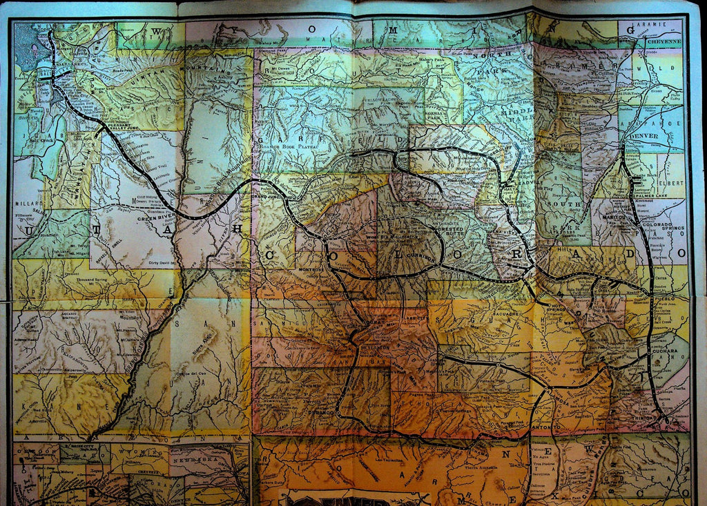 Denver and Rio Grande System Railroad Map 1883 Trains0