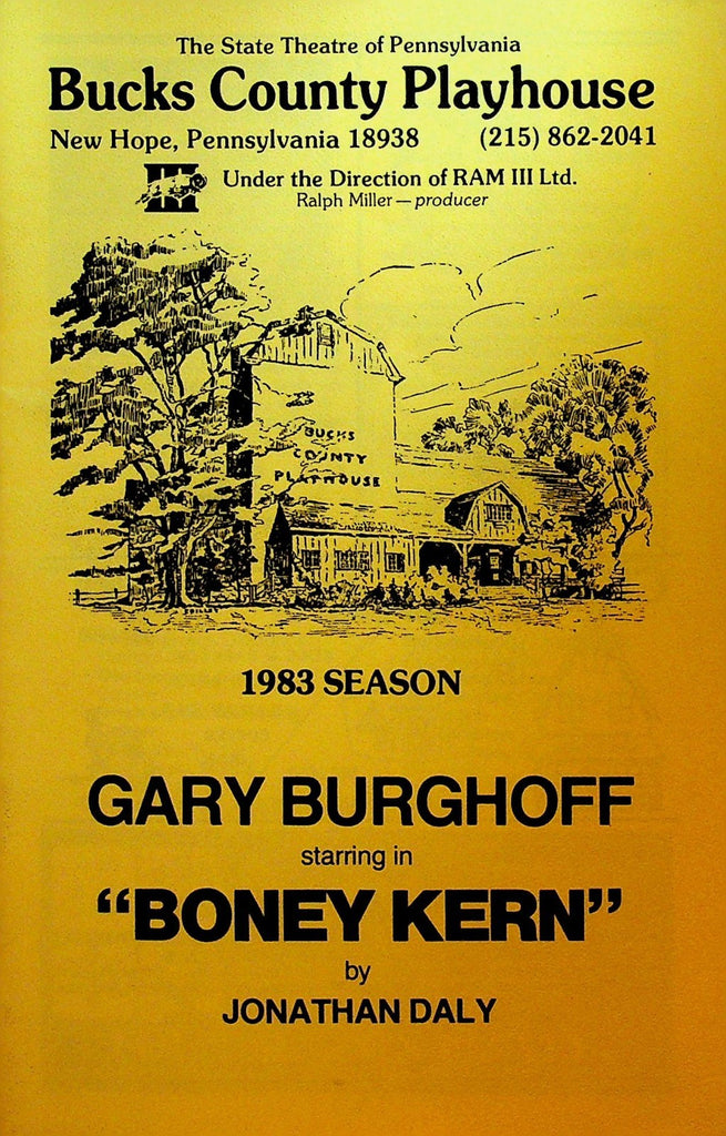 Boney Kern Playbill 1983 Gary Burghoff Bucks County Playhouse Pa0