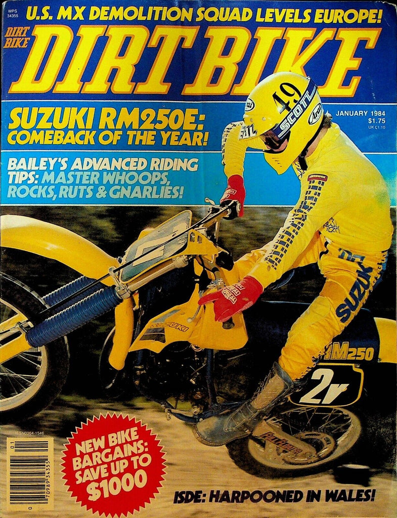 Dirt Bike Magazine January 1984 Jim Holley Suzuki Husqvarna Motocross
