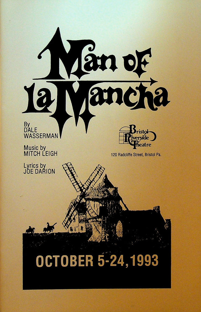 Man of La Mancha Playbill October 1993 Bristol Riverside Theatre Jerry Gulledge0