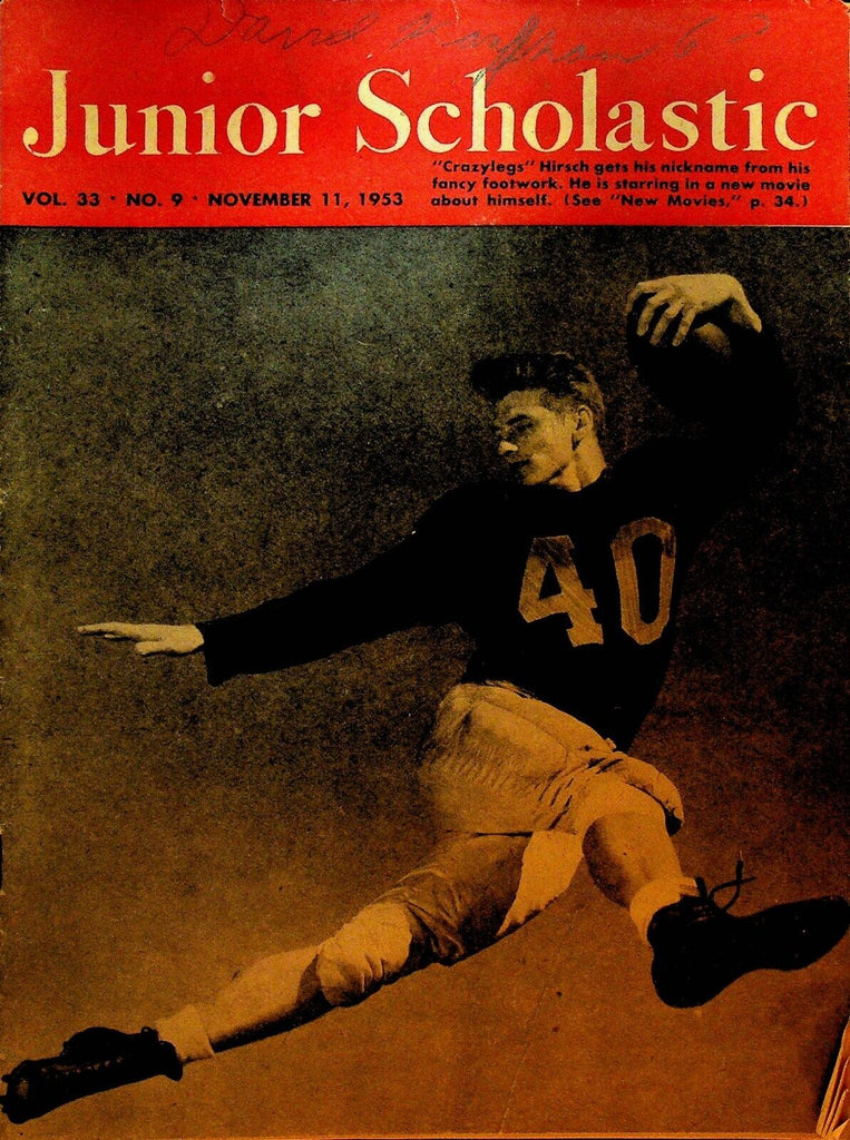 Junior Scholastic Magazine November 11 1953 Elroy Crazylegs Hirsch LA Rams