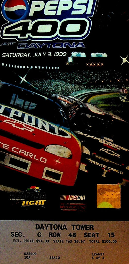 Pepsi 400 at Daytona  NASCAR Ticket July 3 19990