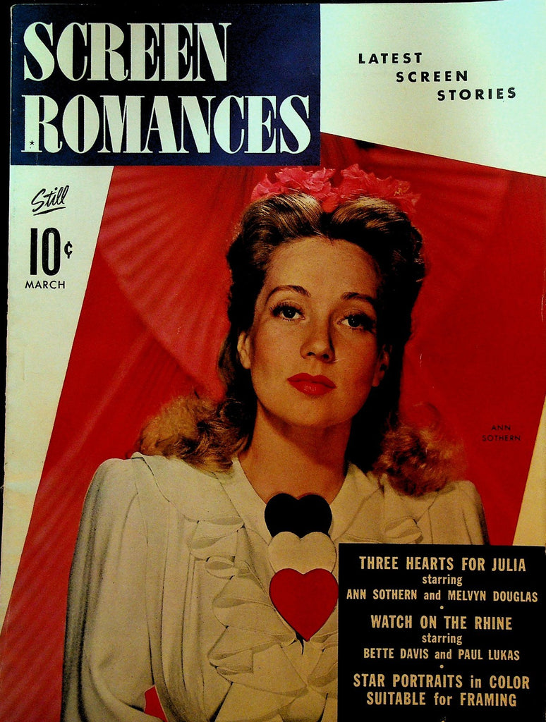 Screen Romances March 1943 Ann Sothern Bette Davis Melvyn Douglas0