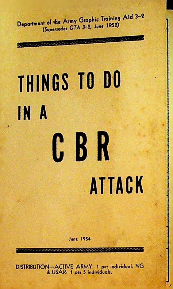 Things to Do in a CBR Attack June 1954 Pocket Card Army Chemical Biological0