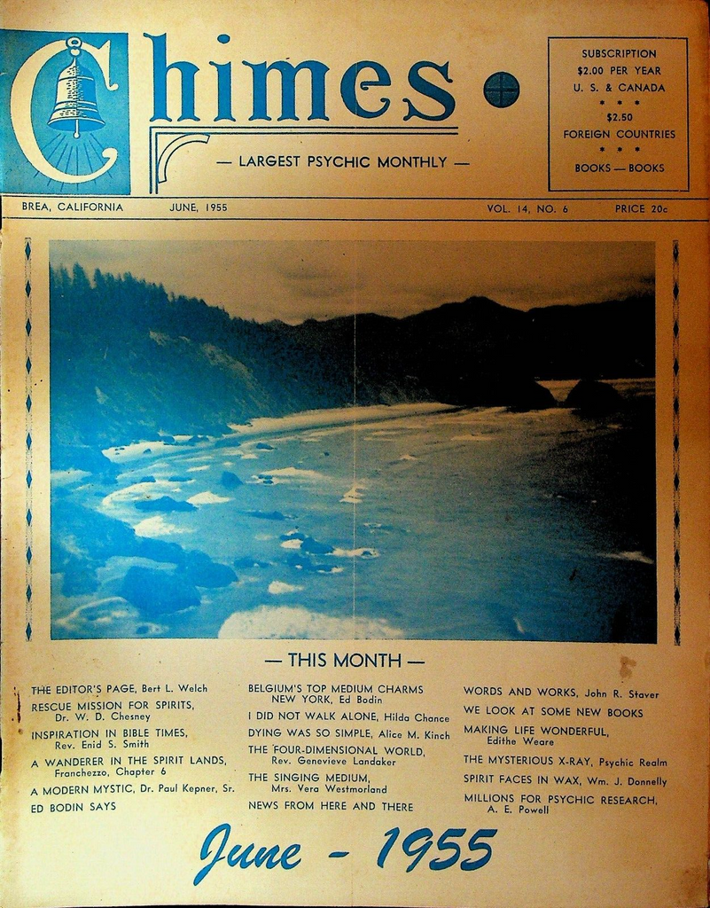 Chimes Magazine Psychic June 1955 Walter Russell Elise Des Jardins Edithe Weare