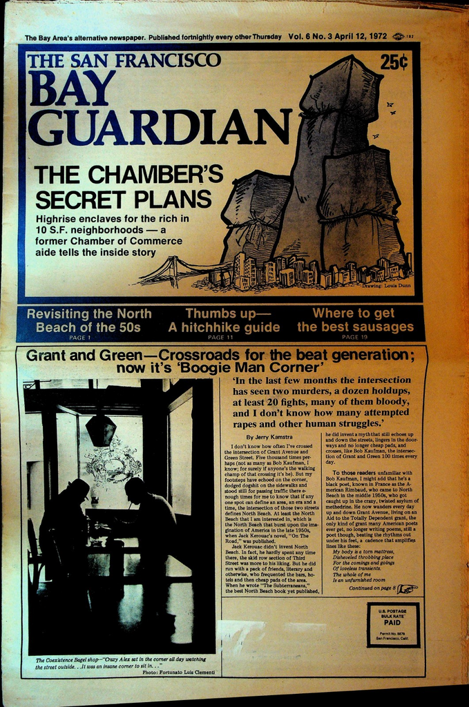 San Francisco Bay Guardian April 12 1972 Grant & Green St John Prine0