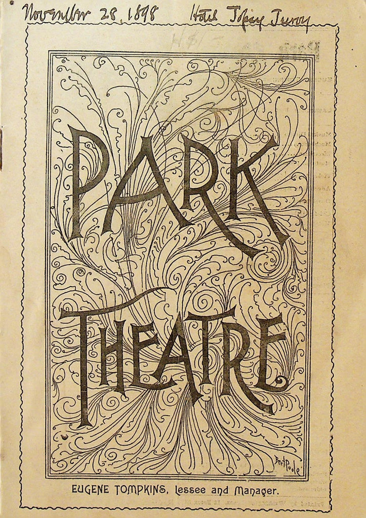 Hotel Topsy Turvy Playbill November 28 1898 Henry E Dixey Park Theatre Boston0