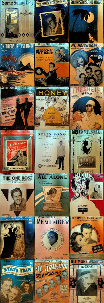 Sheet Music Lot of 21 Vintage Irving Berlin Bing Crosby Rudy Vallee0