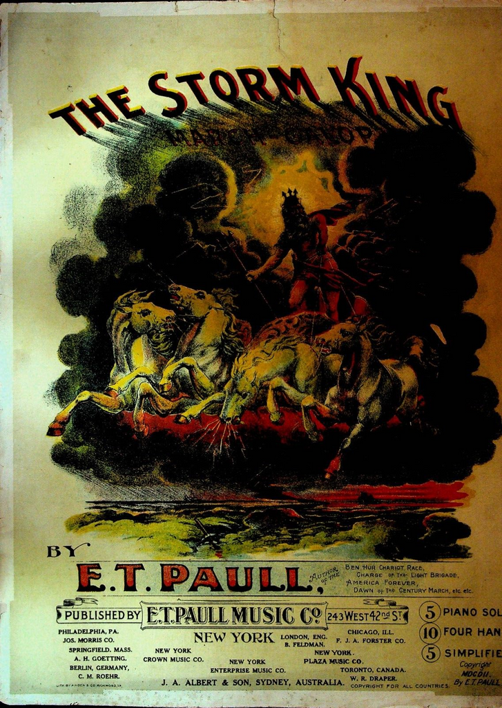 The Storm King March Galop Sheet Music ET Paull 1902