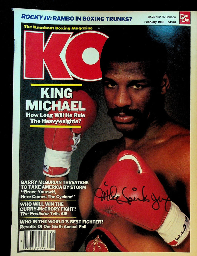 KO Magazine February 1986 Michael Spinks Signed Autographed Boxer0
