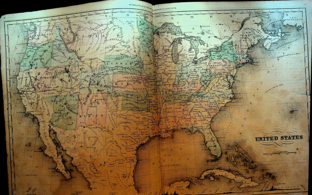 McNally's System of Geography 1800s Map 5 The United States of America0
