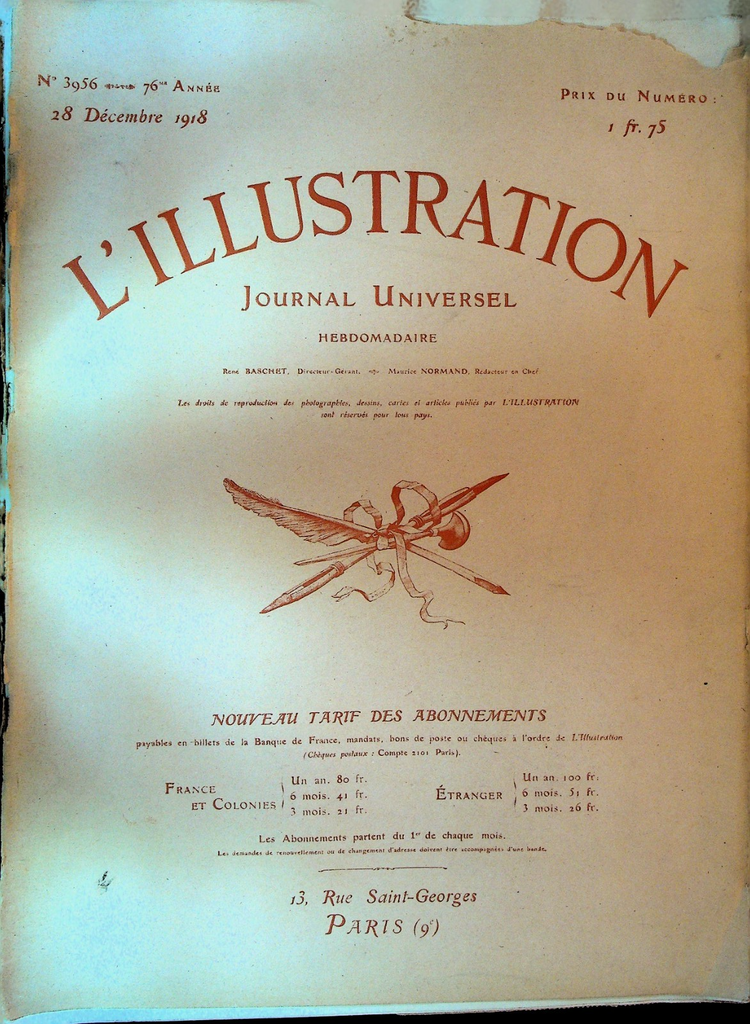 L'Illustration Magazine December 28 1918 WWI Aftermath0