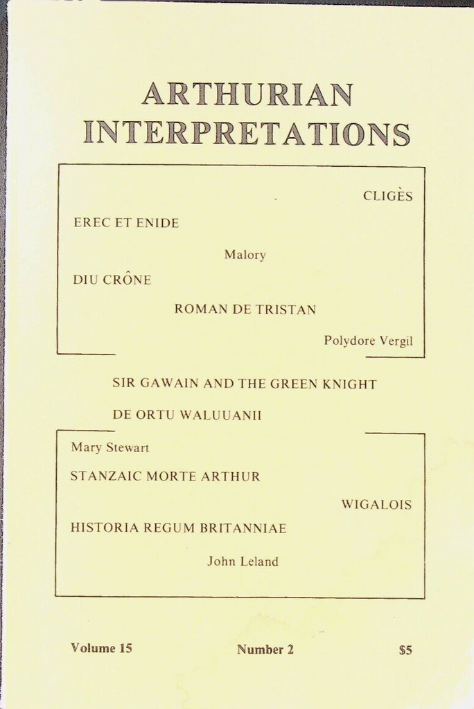 Arthurian Interpretations King Arthur Spring 1984 Mary Stewart Merlin Trilogy