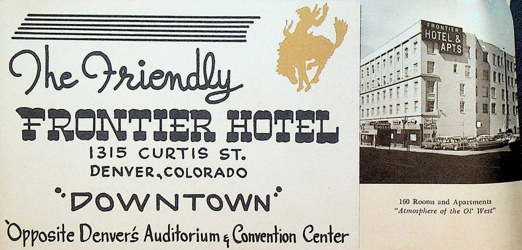 Frontier Hotel Denver Colorado Brochure Chuck Wagon Grill 0