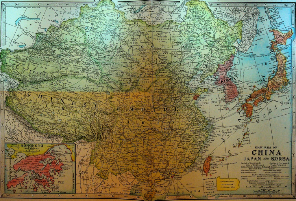 Empires of China Japan Korea 1905 Official War Map J Martin Miller0
