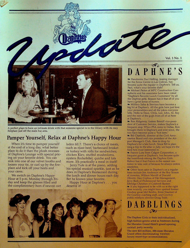 Daphne's Restaurant Newsletter 1984 Sheraton Grand Hotel Dallas Danny White0