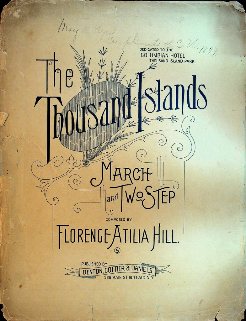 The Thousand Islands March & Two Step Sheet Music 1896 Florence Atilia Hill