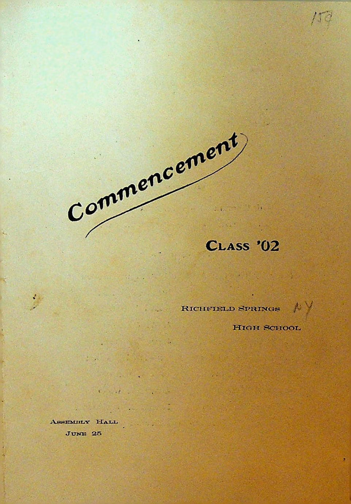 Richfield Springs NY High School Commencement Program 19020