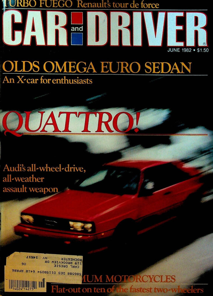 Car and Driver June 1982 Daytona Bobby Allison NASCAR Nissan Sentra Audi Quattro