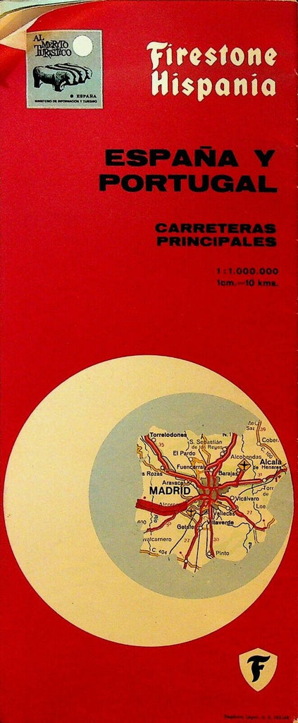 Firestone Hispania 1969 Road Map Spain & Portugal Espana
