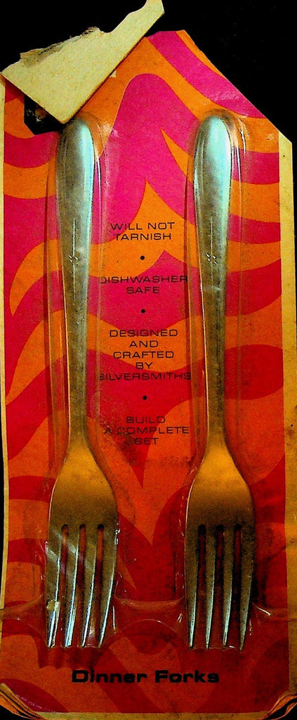 Oneida Stainless Steel Teaspoon Card with 2 Dinner Forks NOS 1970s0