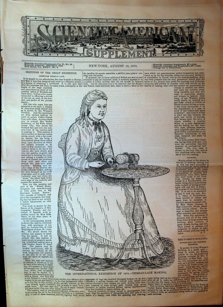 Scientific American Supplement August 19 1876 International Exhibition 0