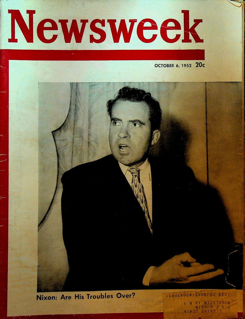 Newsweek Magazine October 6 1952 Richard Nixon Korean War John Wayne0