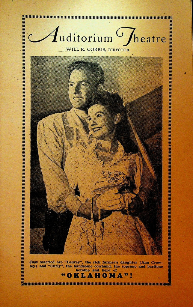 Oklahoma Playbill 1940s Rochester NY Auditorium Theatre0