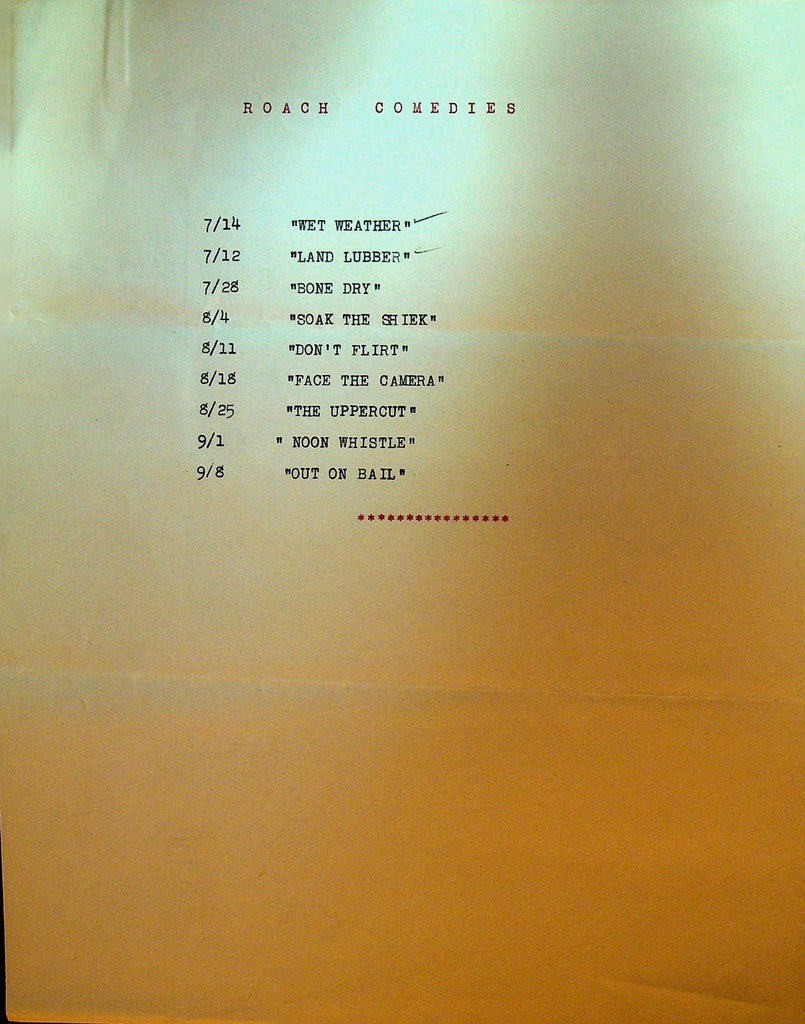 Pathe Exchange Letterhead Hal Roach Comedies Land Lubber Face the Camera0