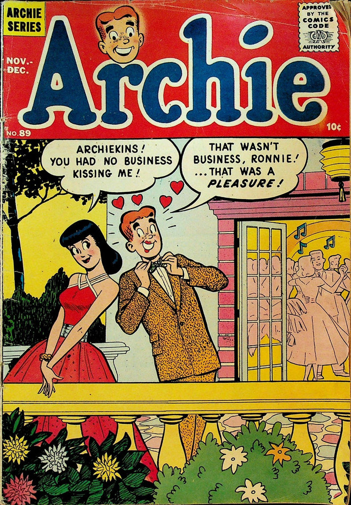 Archie Comics 89 Kissing Veronica Outside Party 1957 Silver Age0