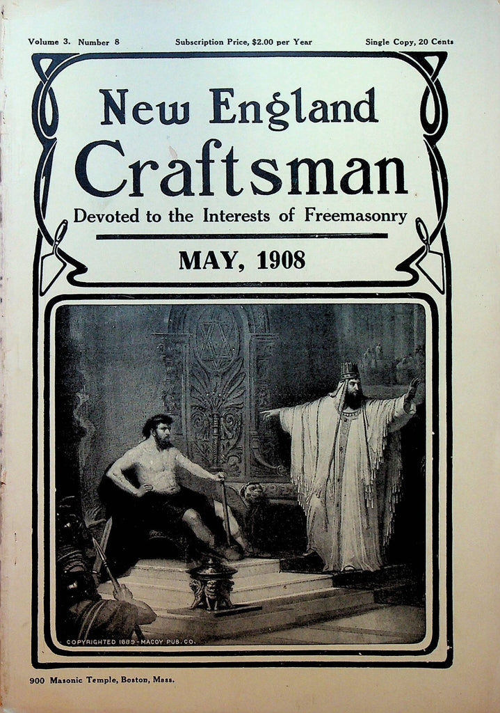 New England Craftsman Magazine May 1908 Freemasonry Charles Fletcher Johnson0
