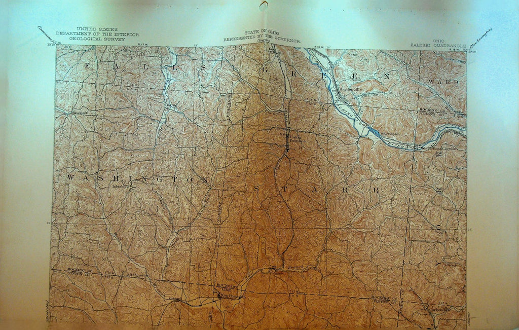 Ohio Department of the Interior Geological Survey Map 1955 Zaleski Quadrangle0