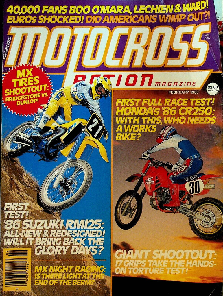 Motocross Action Magazine February 1986 John Van De Berk Eric Geboers Ron Turner