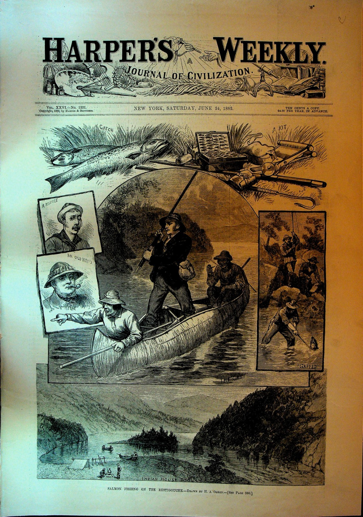 Harper's Weekly June 24 1882 Salmon Fishing Anthony Trollope Thomas Nast0