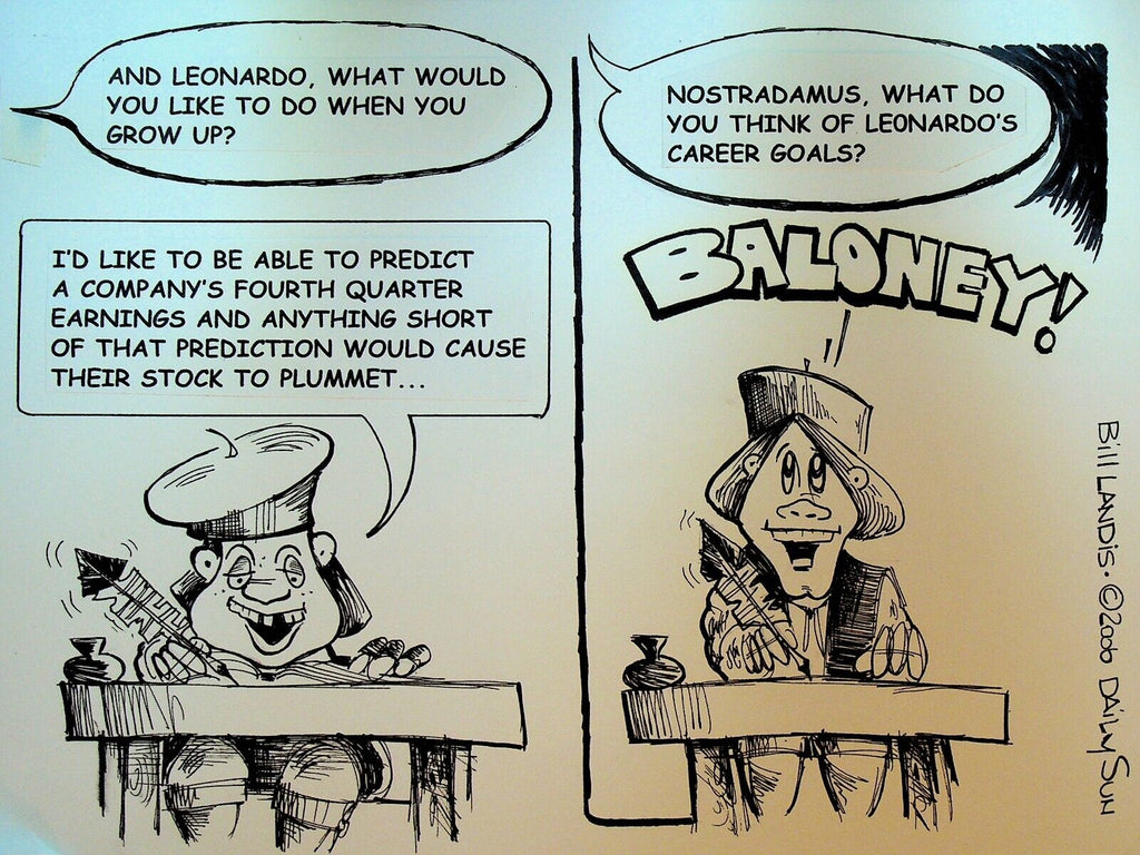 Bill Landis Original Cartoon Art The Villages Daily Sun 2006 Nostradamus
