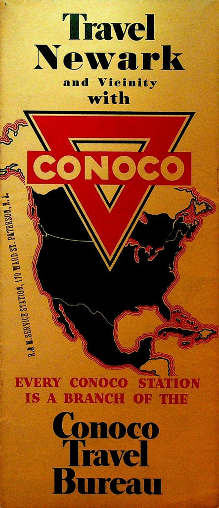 Travel Newark & Vicinity With Conoco Road Map Travel Bureau0