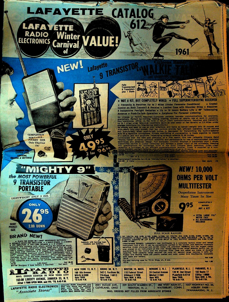Lafayette Catalog 612 Circular 1961 Transistor Walkie Talkie Movie Camera0