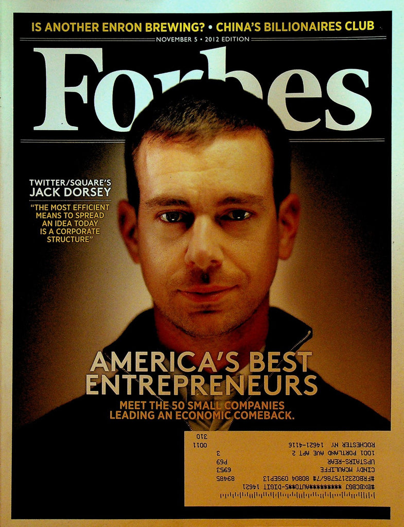 Forbes Magazine November 5 2012 Jack Dorsey Formula One Stephen Elop0
