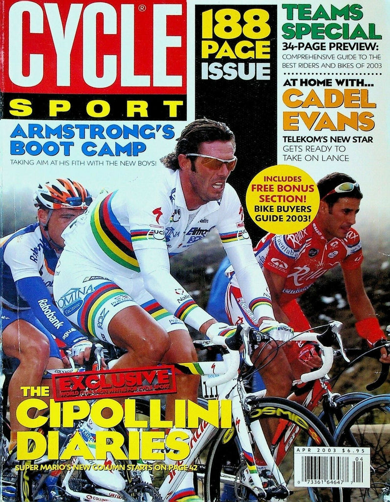 Cycle Sport Magazine April 2003 Lance Armstrong Cadel Evans Mario Cipollini 0