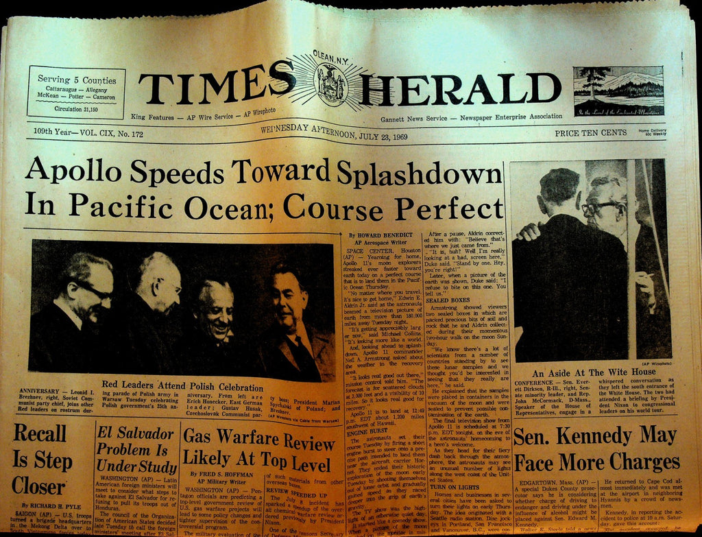 Olean Times Herald July 23 1969 Apollo 11 Ted Kennedy Chappaquiddick0