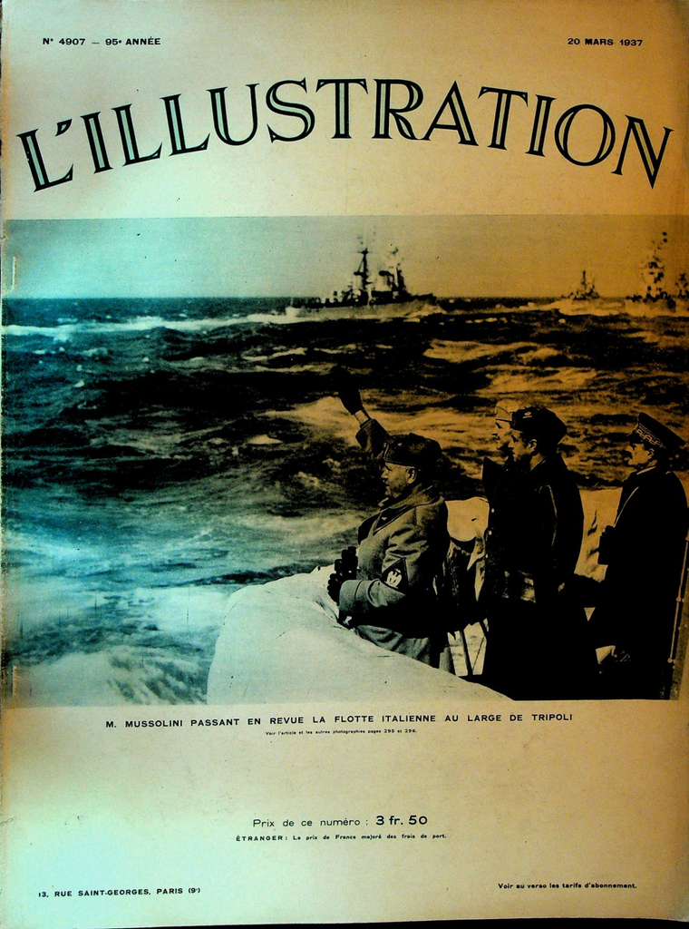 L'Illustration Magazine March 20 1937 Benito Mussolini Spanish Civil War0