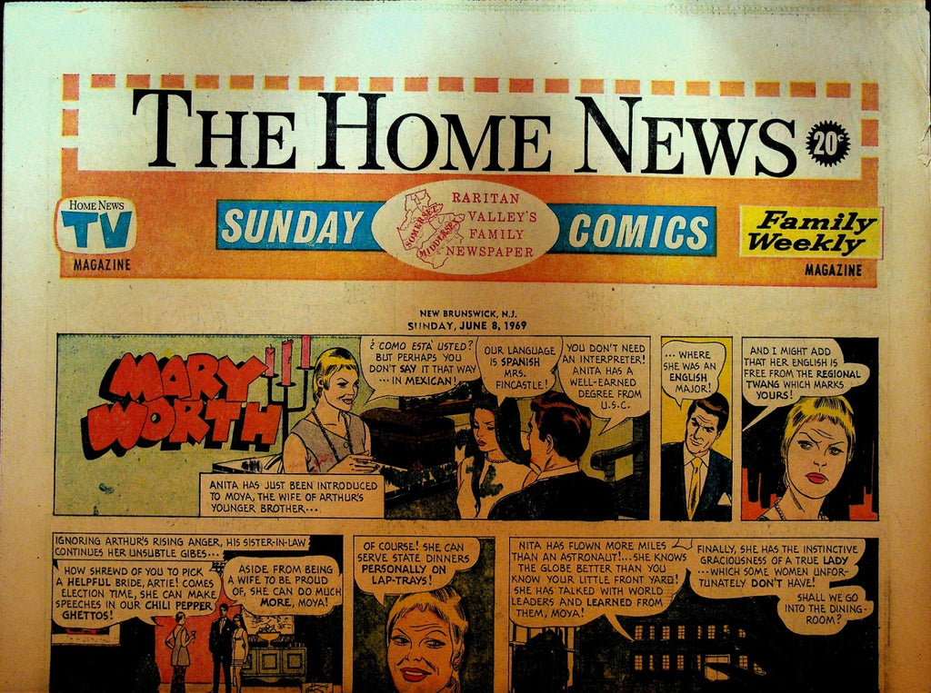 The Home News Sunday Comics New Brunswick NJ June 8 1969 Peanuts Mary Worth0